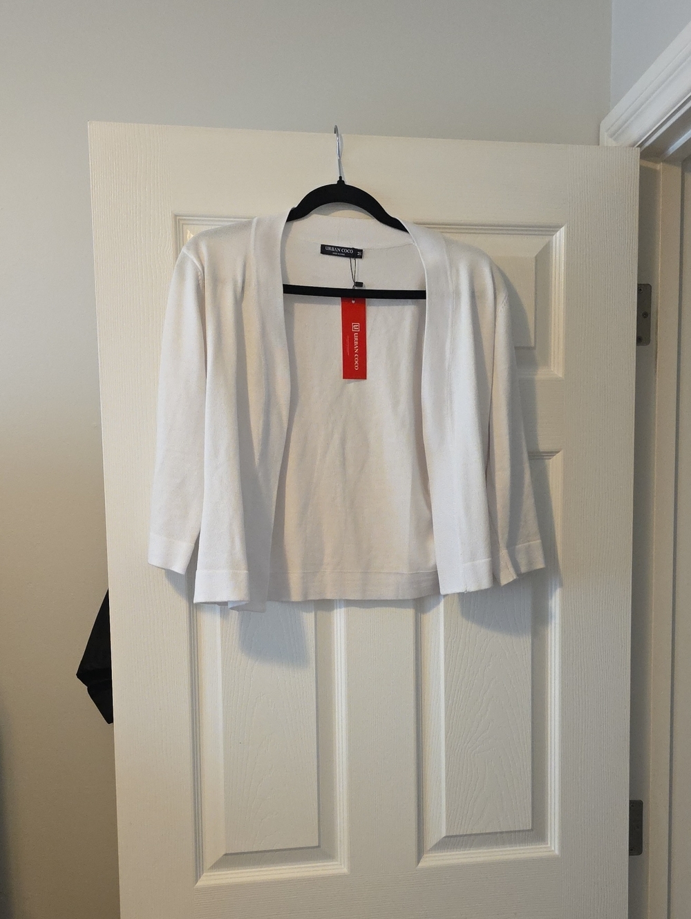White Open-Front Cropped Cardigan by London Times